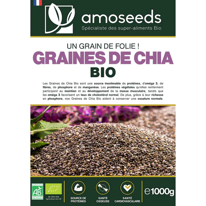 Amoseeds Graines de Chia Bio 200g – Image 2