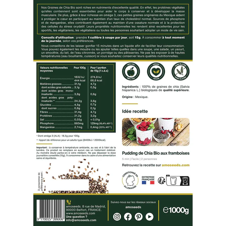 Amoseeds Graines de Chia Bio 200g – Image 3