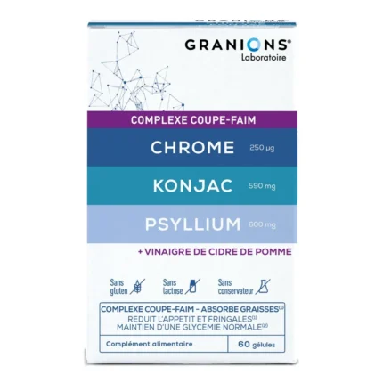 complexe coupe faim chrome konjac psyllium 60 gelules