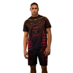 T-shirt Dry-Tech Noir/Rouge Fury/Mandarine