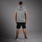 Sweat  Capuche Sans Manches Boxing Gris – Image 3