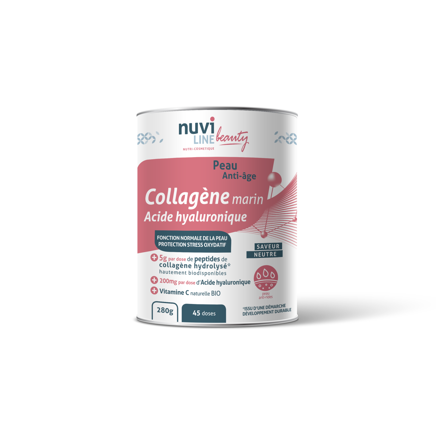 collagene-peau-acide-hyaluronique collagène beauté 280G – Image 1