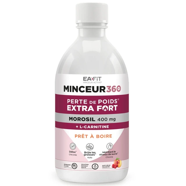 Bouteille EAFIT Minceur 360 Perte de Poids Extra Fort Morosil 400 mg avec L-carnitine prête à boire.